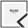 Ramme Horndal Sort 50x50 cm - Passepartout Hvid 40x40 cm