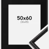 Ramme Horndal Sort 50x60 cm - Passepartout Sort 37x46 cm