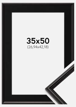 Ramme Horndal Sort 35x50 cm - Passepartout Sort 11x17 inches