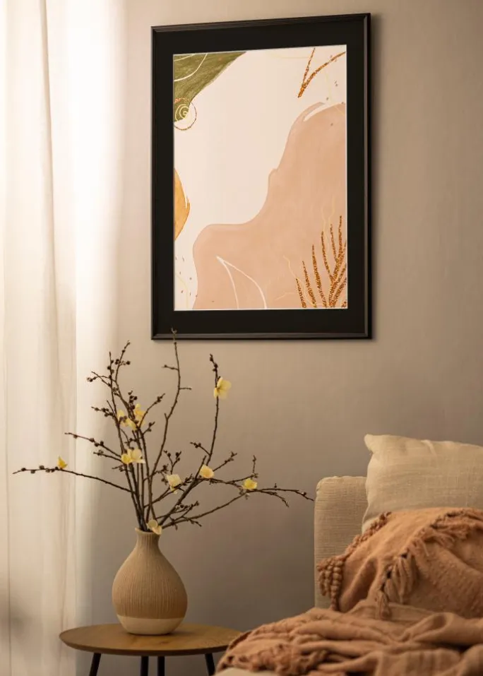 Ramme Horndal Sort 45x60 cm - Passepartout Sort 35x50 cm