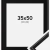 Ramme Horndal Sort 35x50 cm - Passepartout Sort 30x35 cm