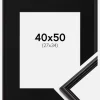 Ramme Horndal Sort 40x50 cm - Passepartout Sort 28x35 cm