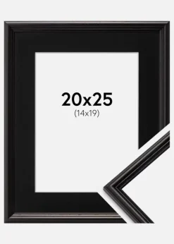 Ramme Horndal Sort 20x25 cm - Passepartout Sort 15x20 cm