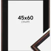 Ramme Horndal Valnød 45x60 cm - Passepartout Sort 35x50 cm