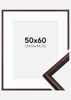 Ramme Horndal Valnød 50x60 cm - Passepartout Hvid 14x18 inches