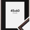 Ramme Horndal Valnød 45x60 cm - Passepartout Sort 32x45 cm