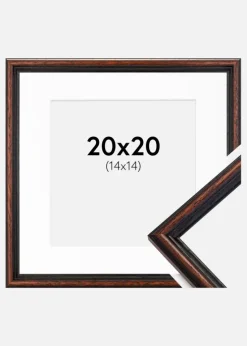 Ramme Horndal Valnød 20x20 cm - Passepartout Hvid 15x15 cm