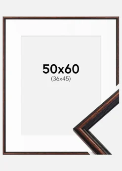 Ramme Horndal Valnød 50x60 cm - Passepartout Hvid 37x46 cm