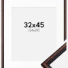 Ramme Horndal Valnød 32x45 cm - Passepartout Hvid 25x30 cm