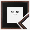 Ramme Horndal Valnød 18x18 cm - Passepartout Sort 12x12 cm