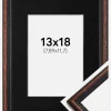 Ramme Horndal Valnød 13x18 cm - Passepartout Sort 3,5x5 inches