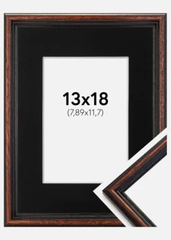 Ramme Horndal Valnød 13x18 cm - Passepartout Sort 3,5x5 inches