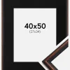 Ramme Horndal Valnød 40x50 cm - Passepartout Sort 28x35 cm