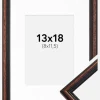 Ramme Horndal Valnød 13x18 cm - Passepartout Hvid 9x12 cm