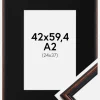 Ramme Horndal Valnød 42x59,4 cm (A2) - Passepartout Sort 25x38 cm
