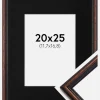 Ramme Horndal Valnød 20x25 cm - Passepartout Sort 5x7 inches