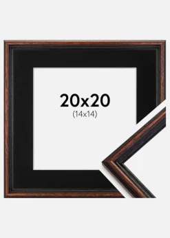 Ramme Horndal Valnød 20x20 cm - Passepartout Sort 15x15 cm