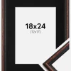Ramme Horndal Valnød 18x24 cm - Passepartout Sort 13x18 cm