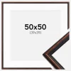 Ramme Horndal Valnød 50x50 cm - Passepartout Hvid 40x40 cm