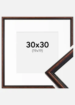 Ramme Horndal Valnød 30x30 cm - Passepartout Hvid 20x20 cm