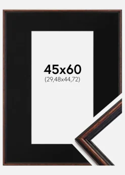 Ramme Horndal Valnød 45x60 cm - Passepartout Sort 12x18 inches