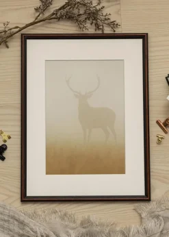 Ramme Horndal Valnød 50x50 cm - Passepartout Hvid 35x35 cm