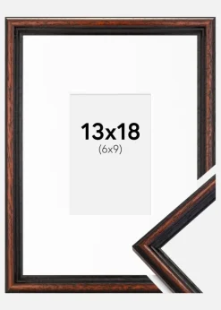 Ramme Horndal Valnød 13x18 cm - Passepartout Hvid 7x10 cm