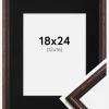 Ramme Horndal Valnød 18x24 cm - Passepartout Sort 13x17 cm