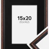 Ramme Horndal Valnød 15x20 cm - Passepartout Sort 4x6 inches