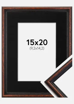 Ramme Horndal Valnød 15x20 cm - Passepartout Sort 4x6 inches