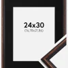 Ramme Horndal Valnød 24x30 cm - Passepartout Sort 7x9 inches
