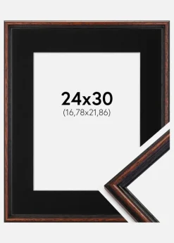 Ramme Horndal Valnød 24x30 cm - Passepartout Sort 7x9 inches