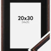 Ramme Horndal Valnød 20x30 cm - Passepartout Sort 15x22 cm