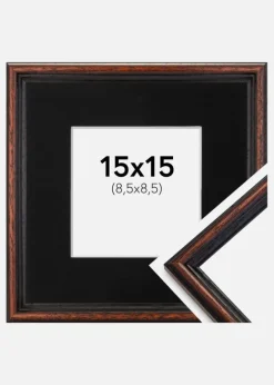 Ramme Horndal Valnød 15x15 cm - Passepartout Sort 9x9 cm