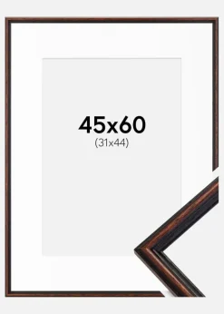 Ramme Horndal Valnød 45x60 cm - Passepartout Hvid 32x45 cm