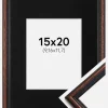 Ramme Horndal Valnød 15x20 cm - Passepartout Sort 4x5 inches