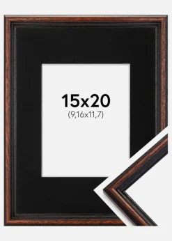 Ramme Horndal Valnød 15x20 cm - Passepartout Sort 4x5 inches