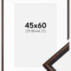 Ramme Horndal Valnød 45x60 cm - Passepartout Hvid 12x18 inches