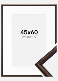 Ramme Horndal Valnød 45x60 cm - Passepartout Hvid 12x18 inches