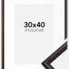 Ramme Horndal Valnød 30x40 cm - Passepartout Hvid 8x12 inches