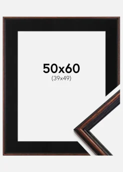 Ramme Horndal Valnød 50x60 cm - Passepartout Sort 40x50 cm