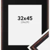Ramme Horndal Valnød 32x45 cm - Passepartout Sort 25x30 cm