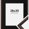 Ramme Horndal Valnød 28x35 cm - Passepartout Sort 8x10 inches