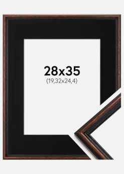 Ramme Horndal Valnød 28x35 cm - Passepartout Sort 8x10 inches