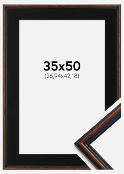 Ramme Horndal Valnød 35x50 cm - Passepartout Sort 11x17 inches