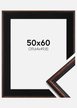 Ramme Horndal Valnød 50x60 cm - Passepartout Sort 16x20 inches