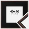 Ramme Horndal Valnød 40x40 cm - Passepartout Sort 10x10 inches