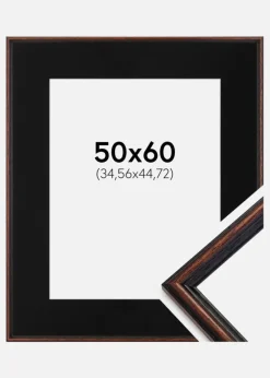 Ramme Horndal Valnød 50x60 cm - Passepartout Sort 14x18 inches