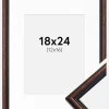 Ramme Horndal Valnød 18x24 cm - Passepartout Hvid 13x17 cm