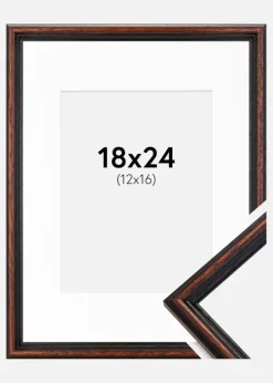 Ramme Horndal Valnød 18x24 cm - Passepartout Hvid 13x17 cm